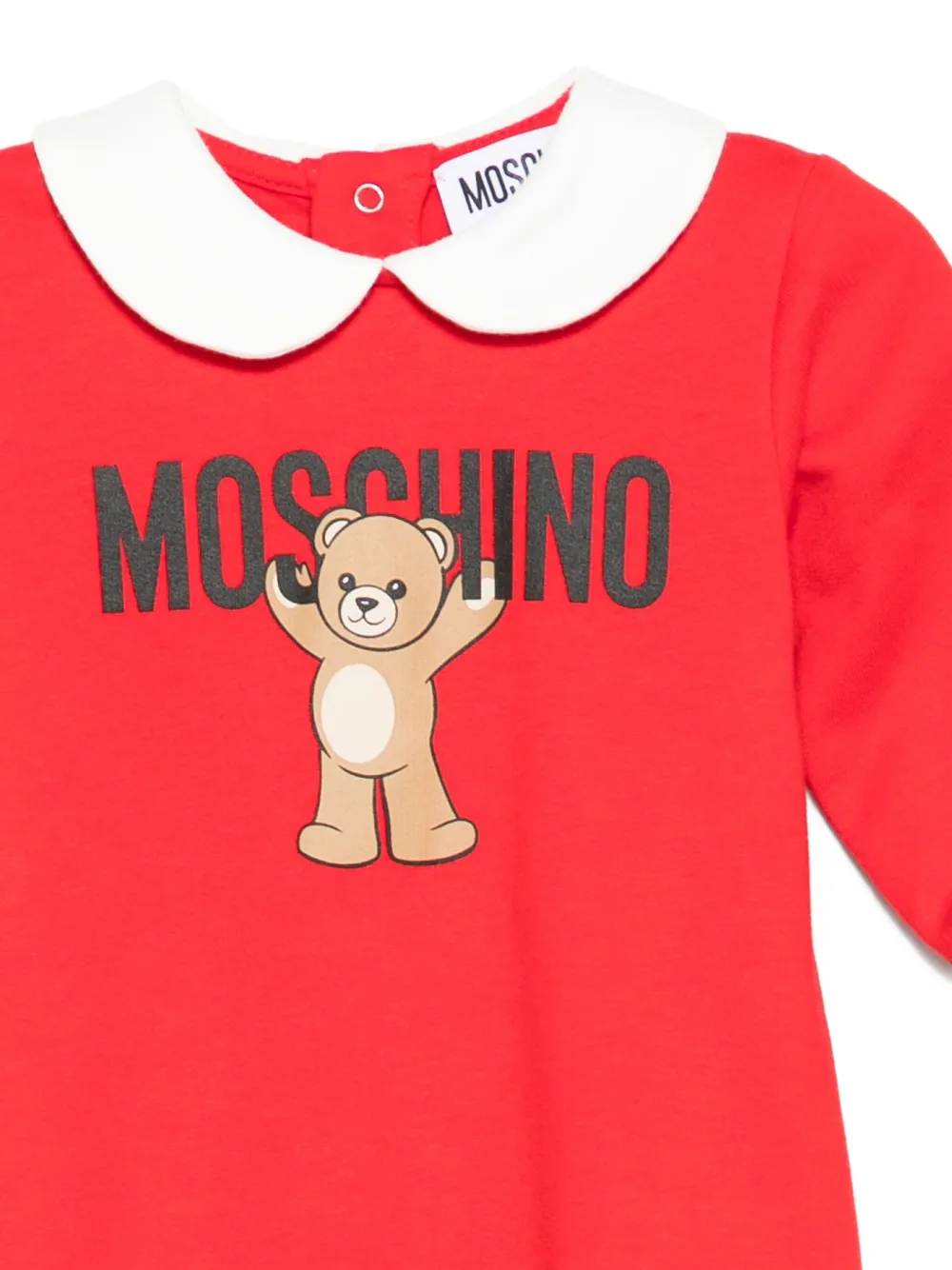 Moschino Kids teddy-print jumpsuit Rood