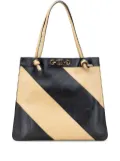 Gucci Pre-Owned 2016-2025 Smooth Calfskin Diagonal Striped Zumi tote bag - Black