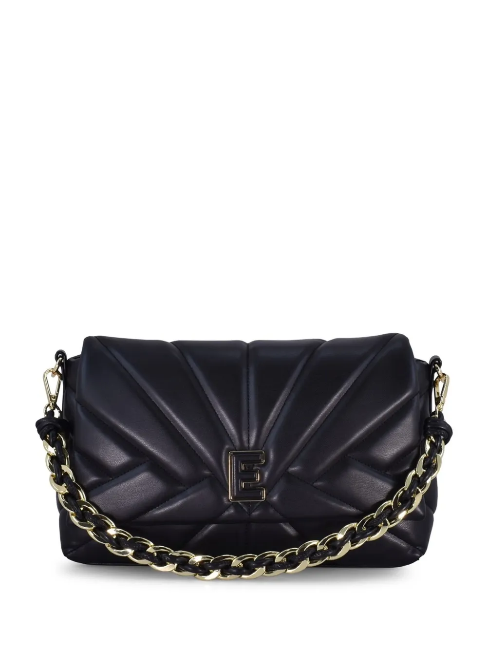 Ermanno Firenze Quilted Chain Shoulder Bag In Black
