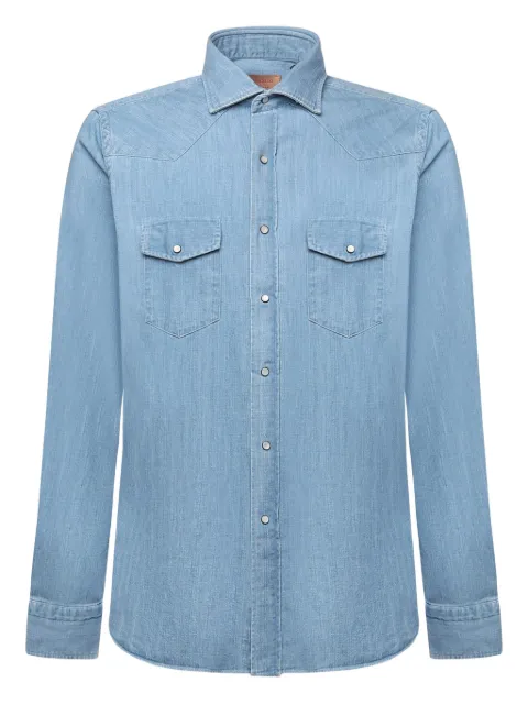 Luigi Borrelli camisa con bolsillo en el pecho