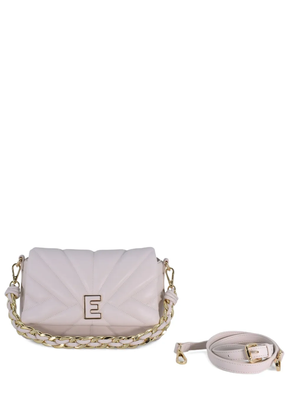 Ermanno Firenze Quilted Chain Shoulder Bag In Neutral