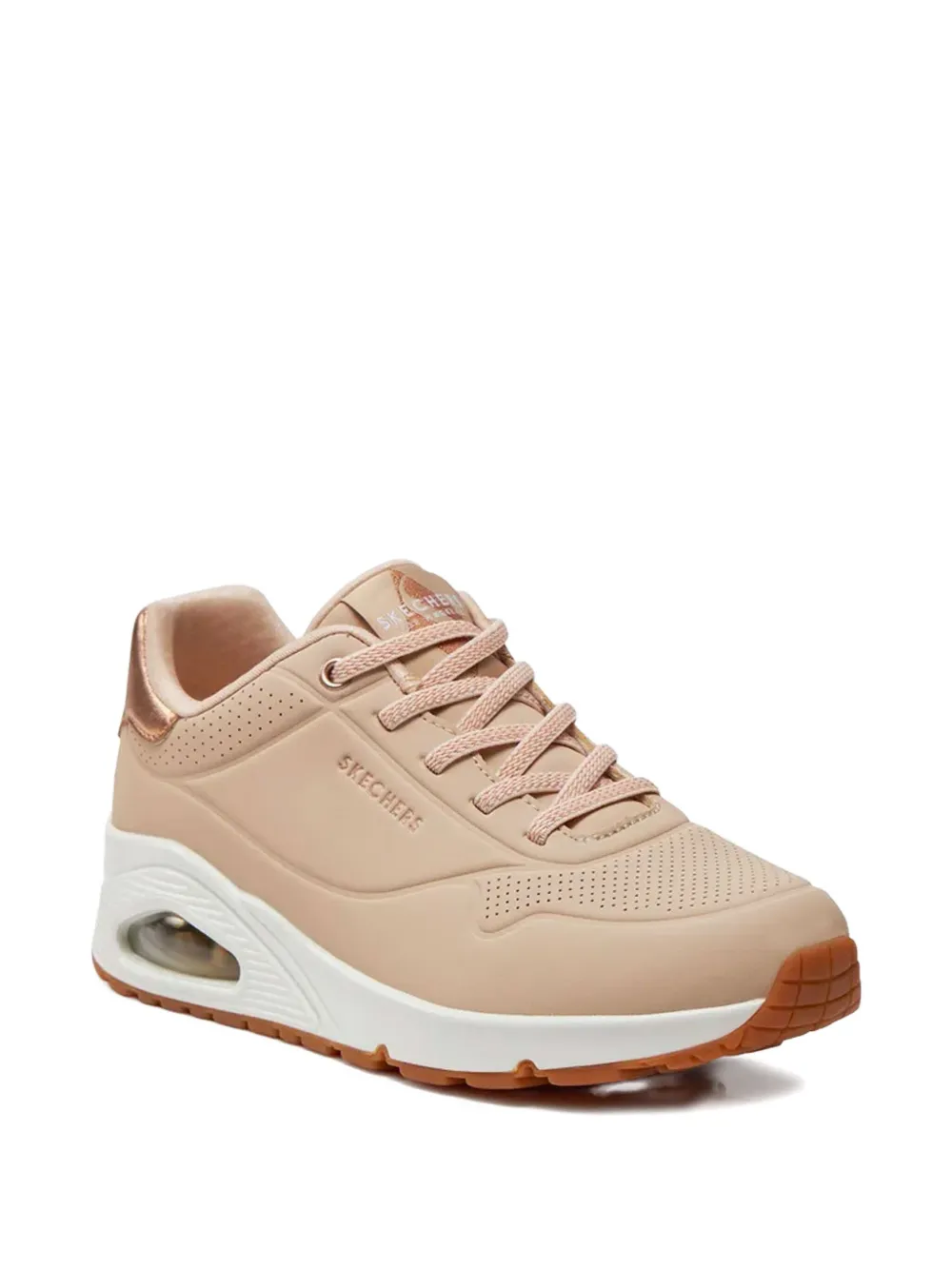 Skechers Uno-Shimmer Away rose-gold detail sneakers Neutrals