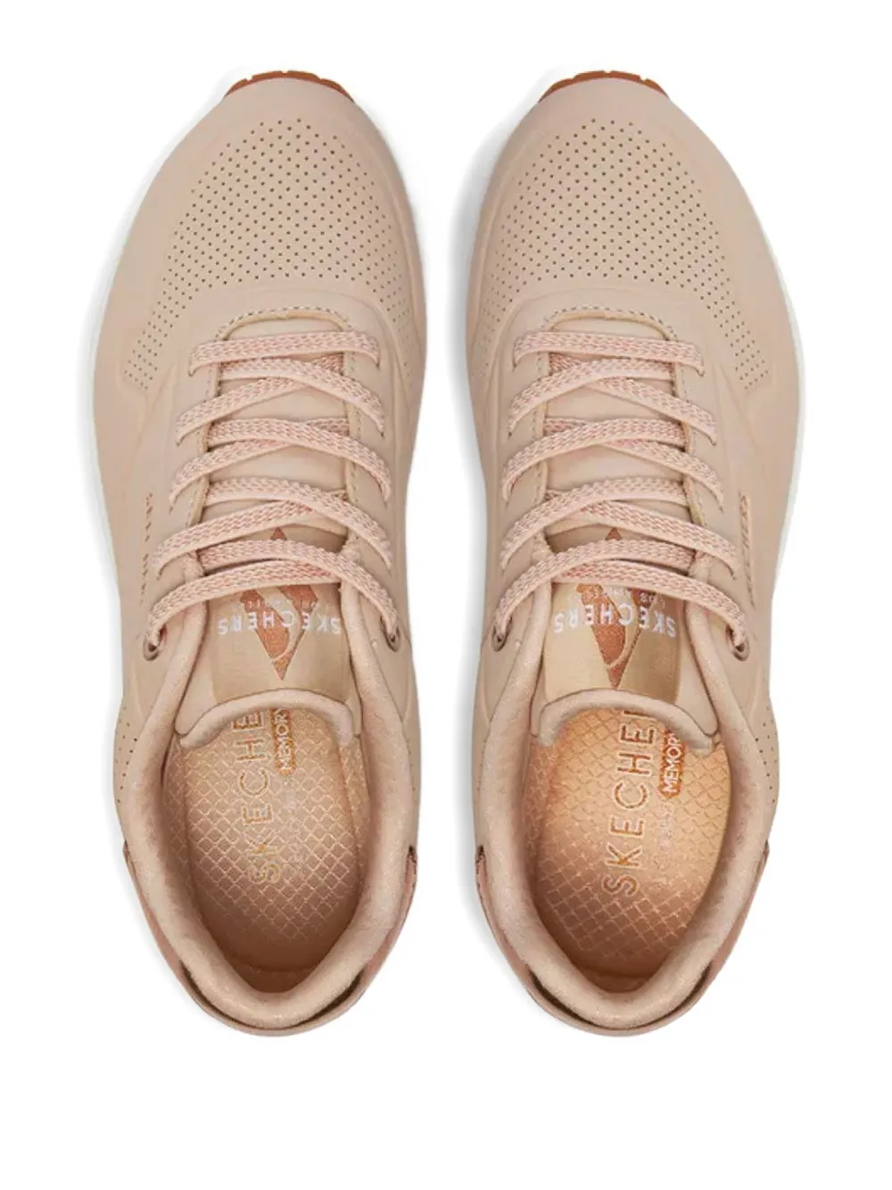 Skechers Uno-Shimmer Away rose-gold detail sneakers Neutrals
