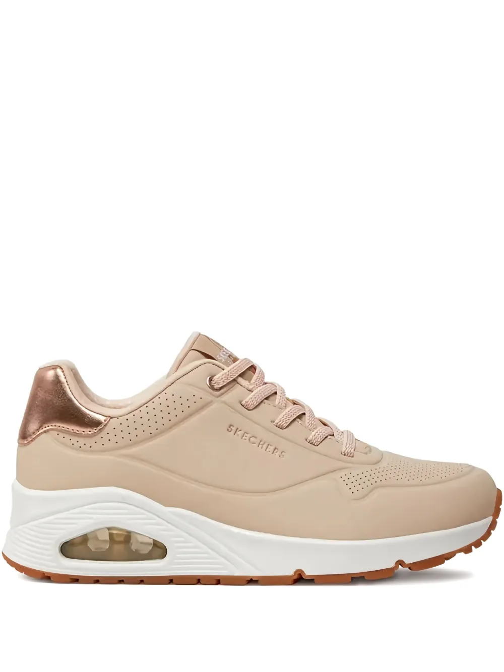 Skechers Uno-Shimmer Away rose-gold detail sneakers Neutrals