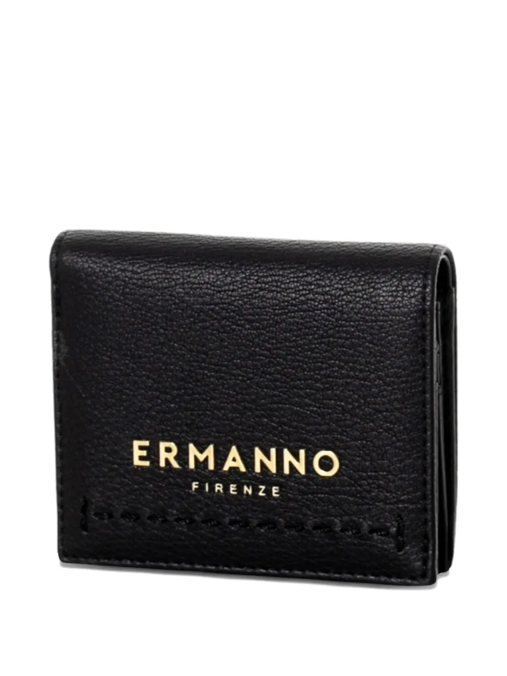 Ermanno Firenze Logo-plaque Faux-leather Wallet In Black