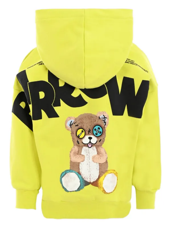 Barrow Kids bear-print Hoodie Yellow FARFETCH PH
