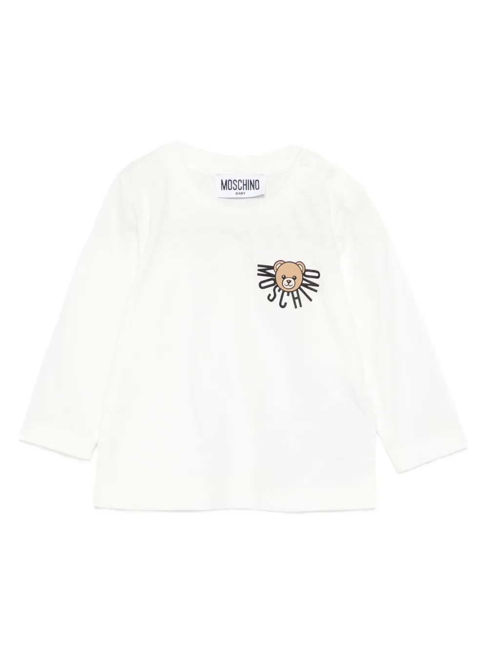 Moschino Kids teddy-logo long-sleeve T-shirt Wit