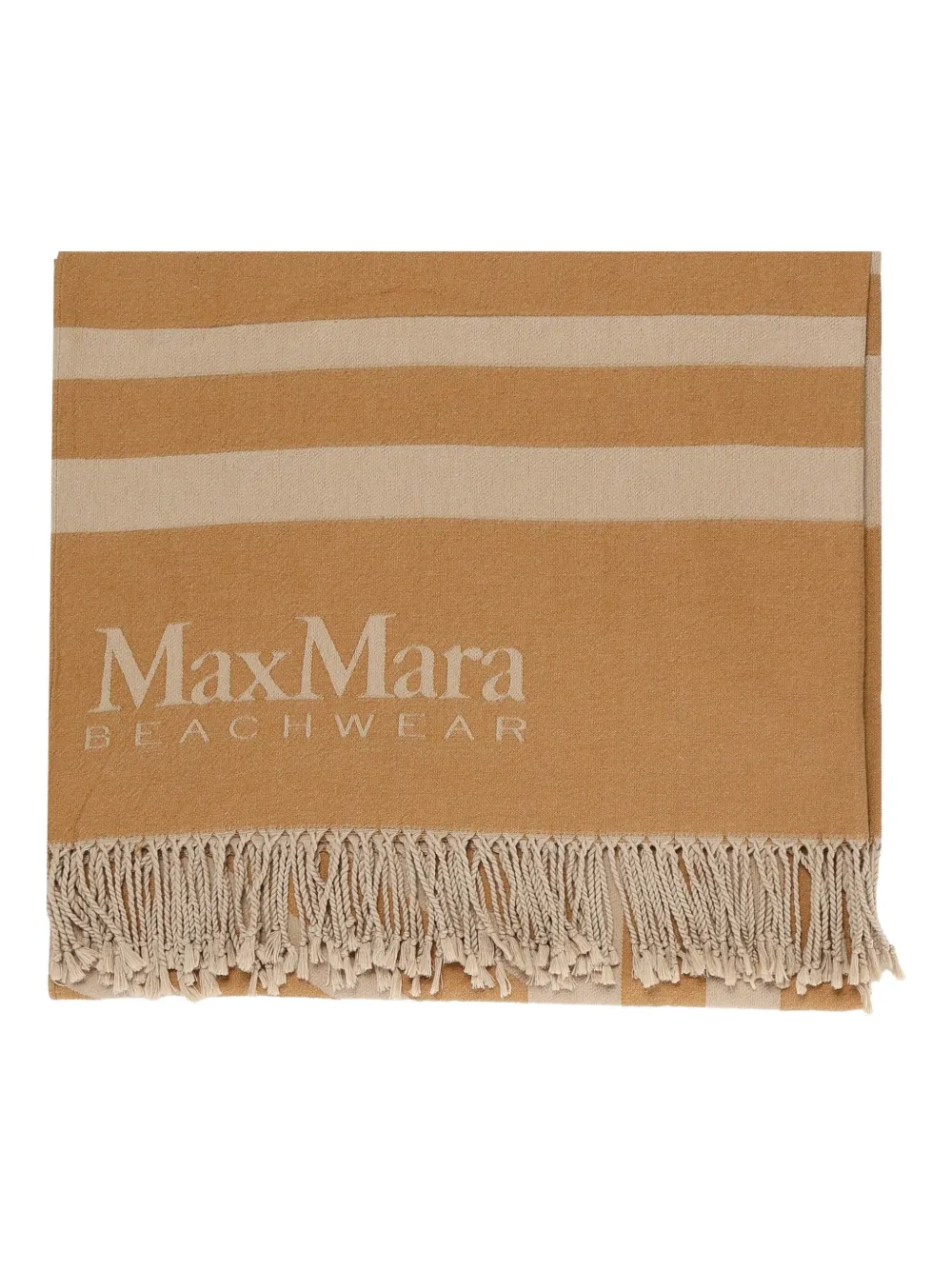 geometric-pattern fringed beach towel