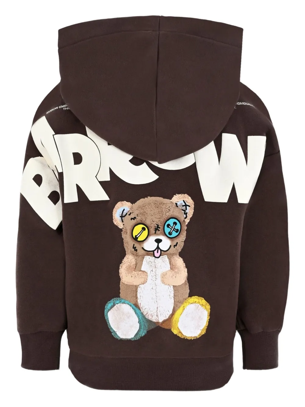Barrow kids Hoodie met teddybeerprint Bruin