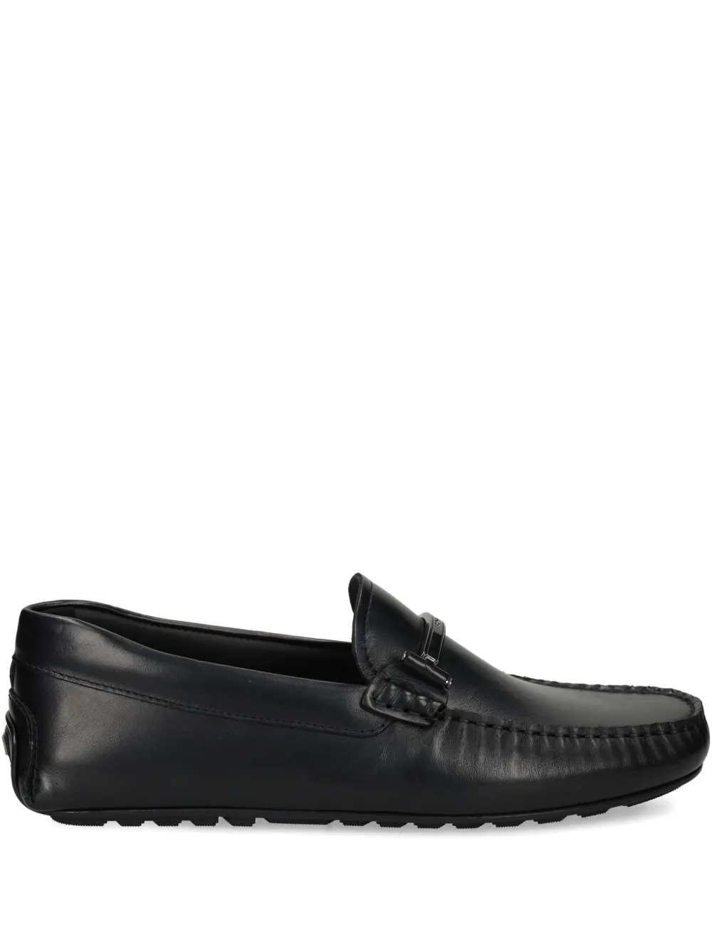 BOSS logo-bar loafers Black