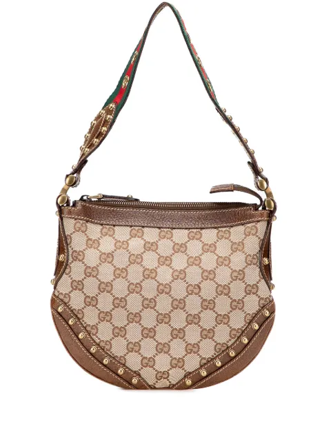 Gucci Pre-Owned Borsa passepartout Pelham in tela GG con decorazione Web e borchie 2000-2015