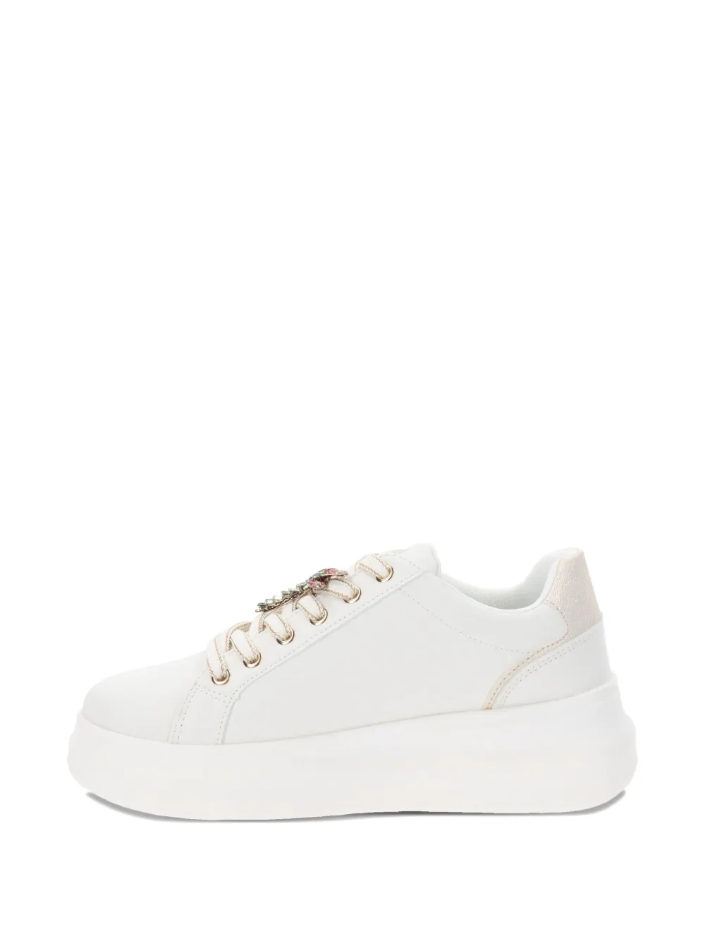 byblos embellished platform lace-up sneakers White