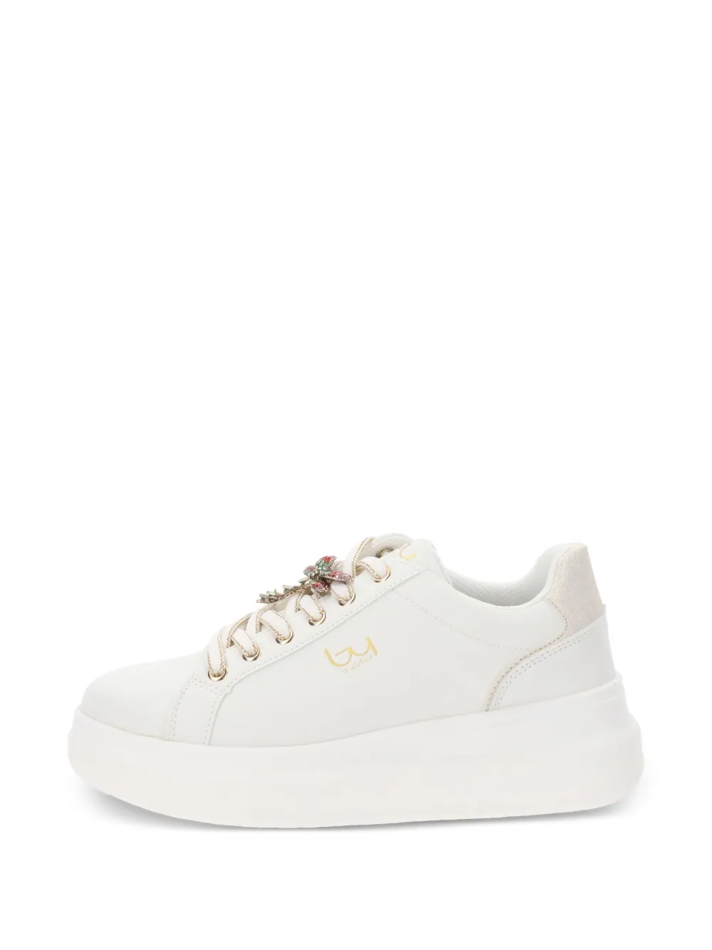 byblos embellished platform lace-up sneakers White