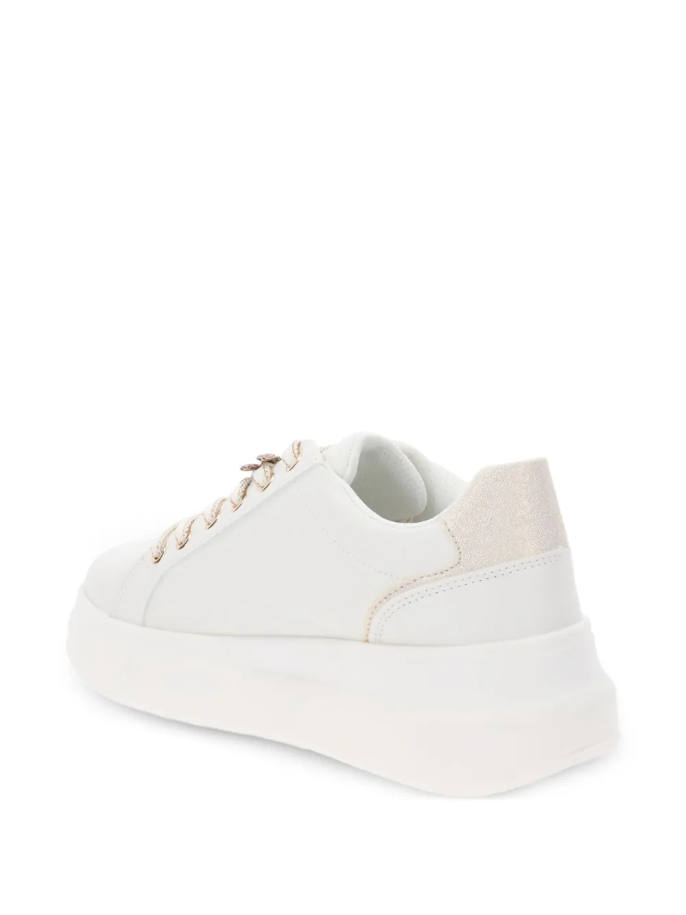 byblos embellished platform lace-up sneakers White