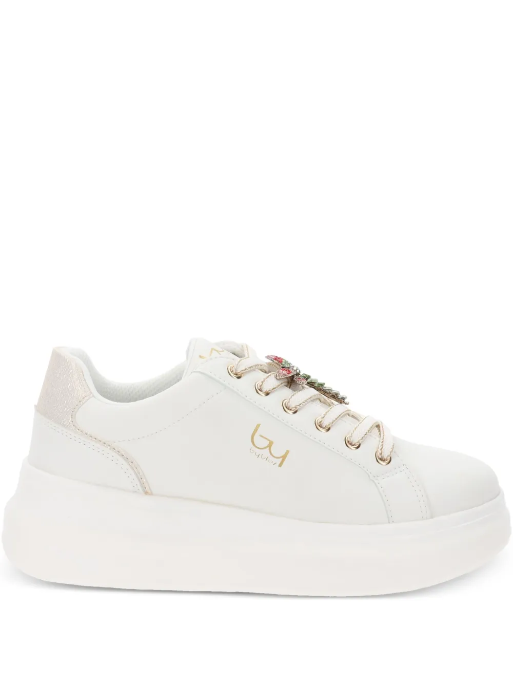 byblos embellished platform lace-up sneakers | White | Image 1