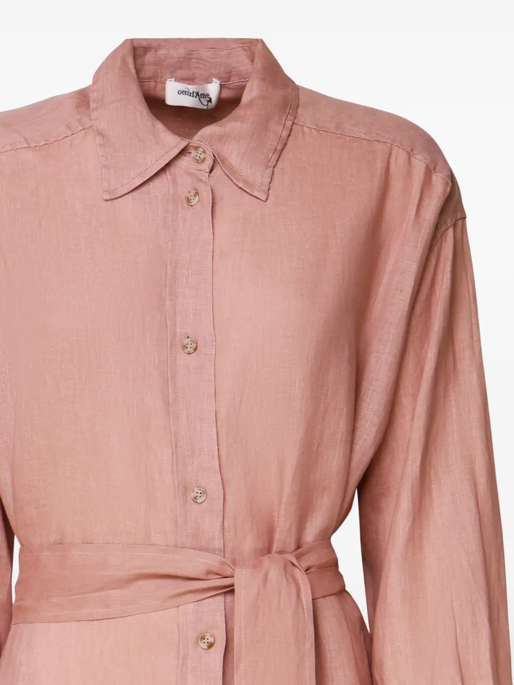 Ottod'Ame Blousejurk met knopen en ceintuur Roze