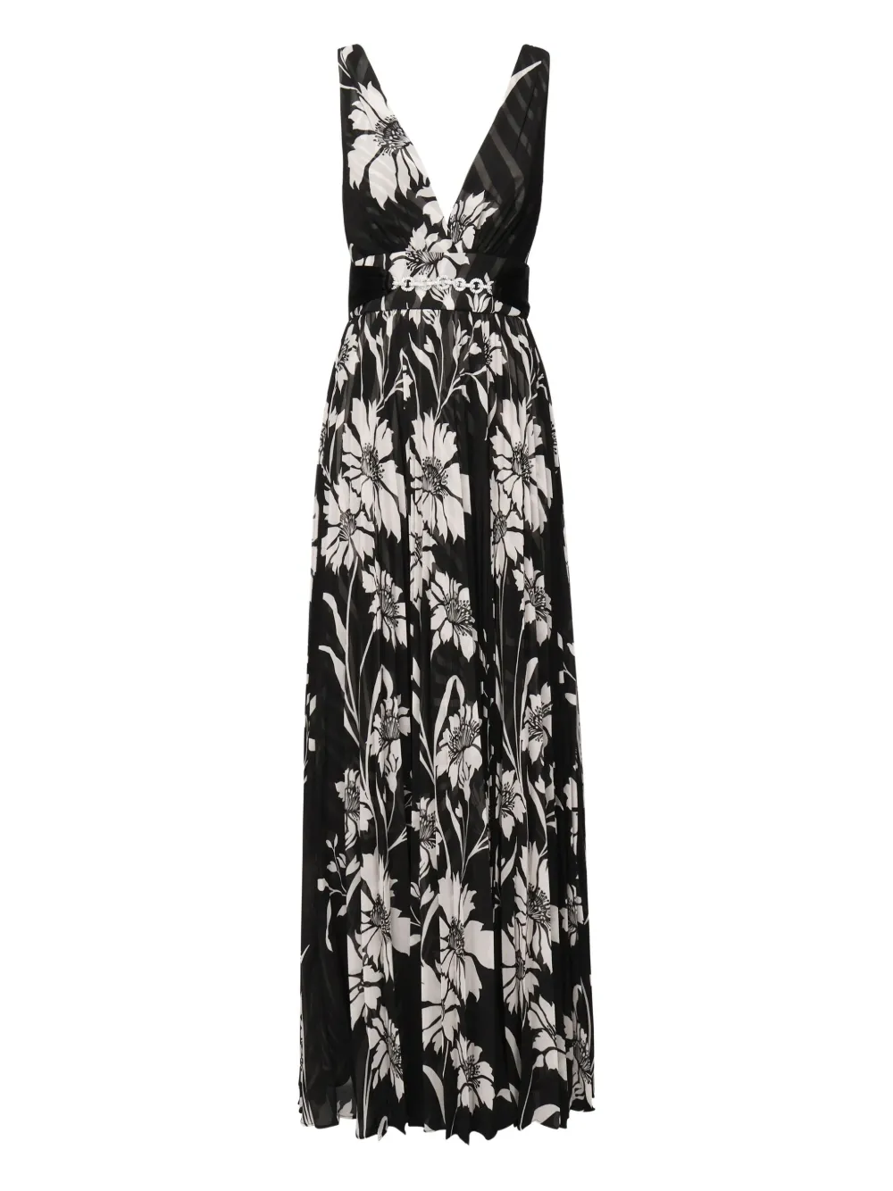 Marciano pleated floral print dress | Black | Image 1