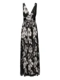 Marciano pleated floral print dress - Black
