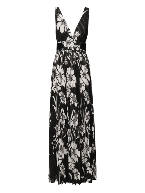 Marciano pleated floral print dress