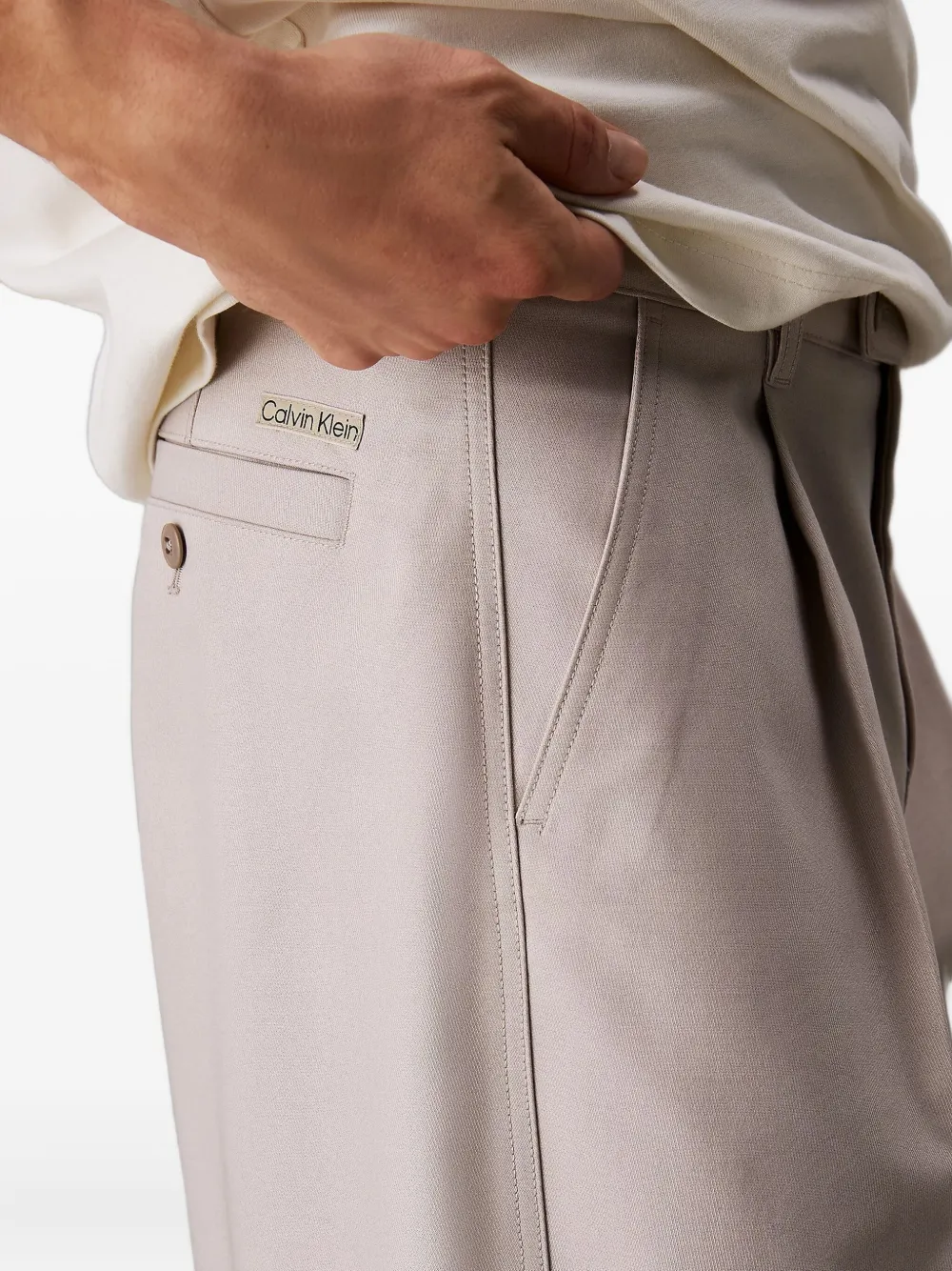 Calvin Klein Broek met geplooide voorkant Grijs