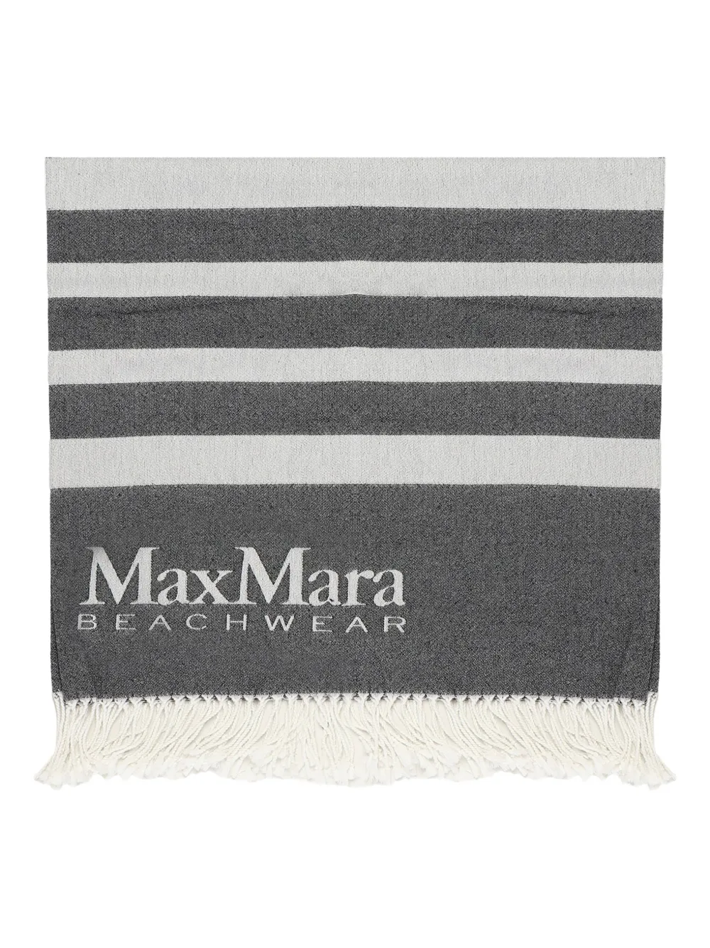 Max Mara Gestreepte handdoek met franje Zwart