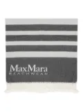 Max Mara striped fringed towel - Black