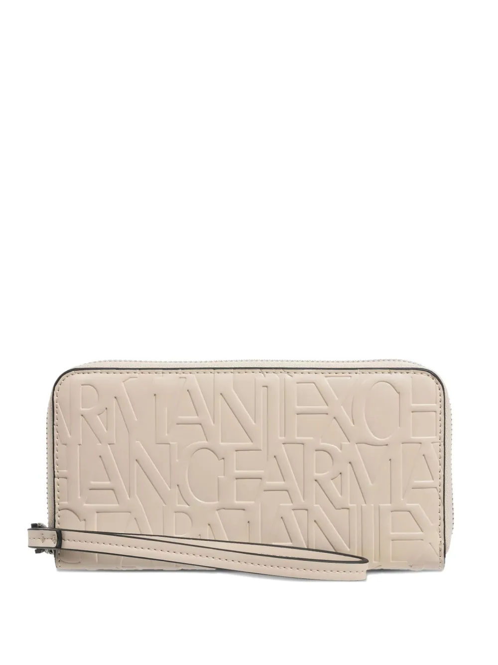 Armani Exchange Portemonnee met logopatroon en rits Beige