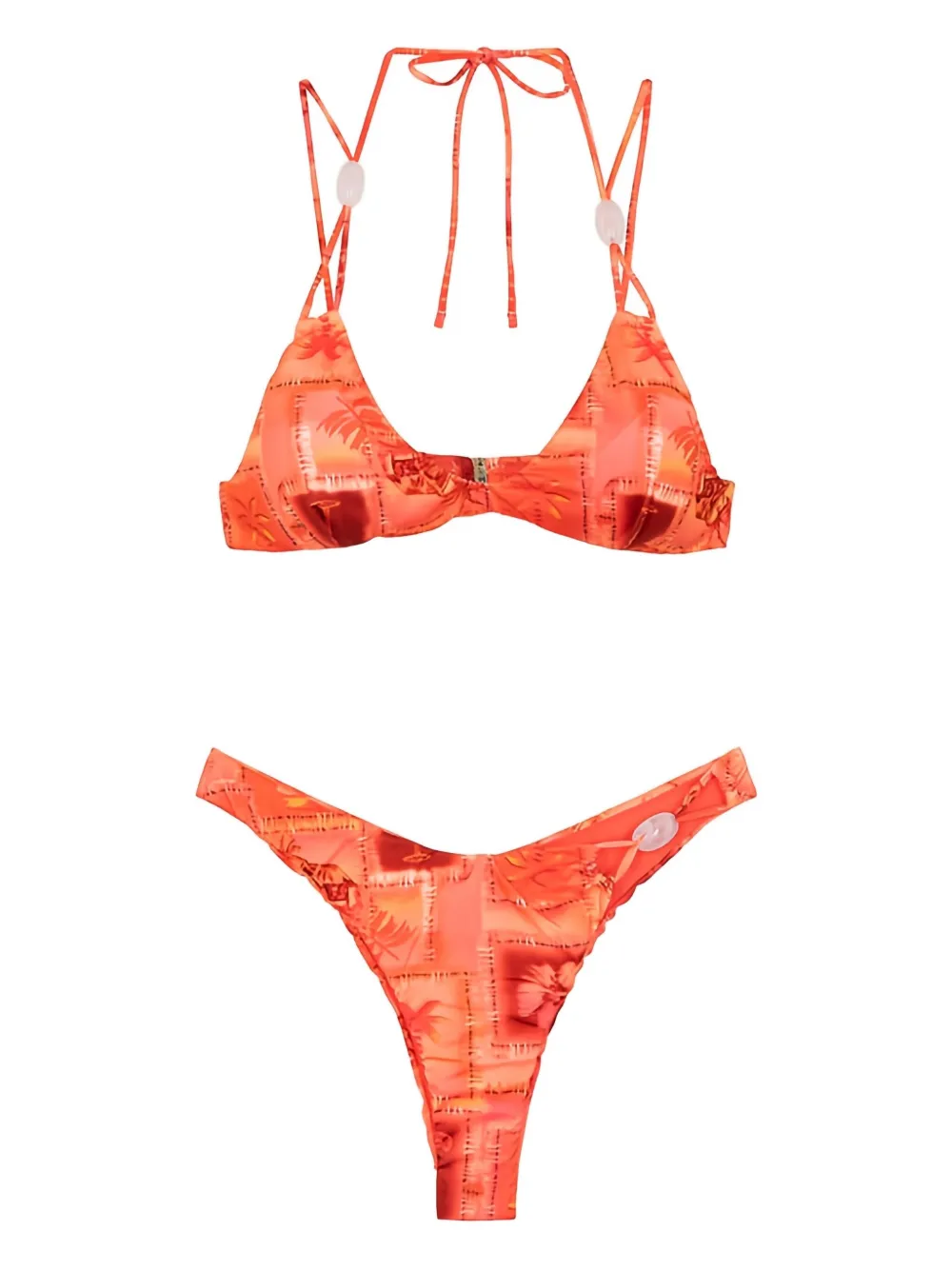 f**k  patchwork-print bikini | Orange | Image 1
