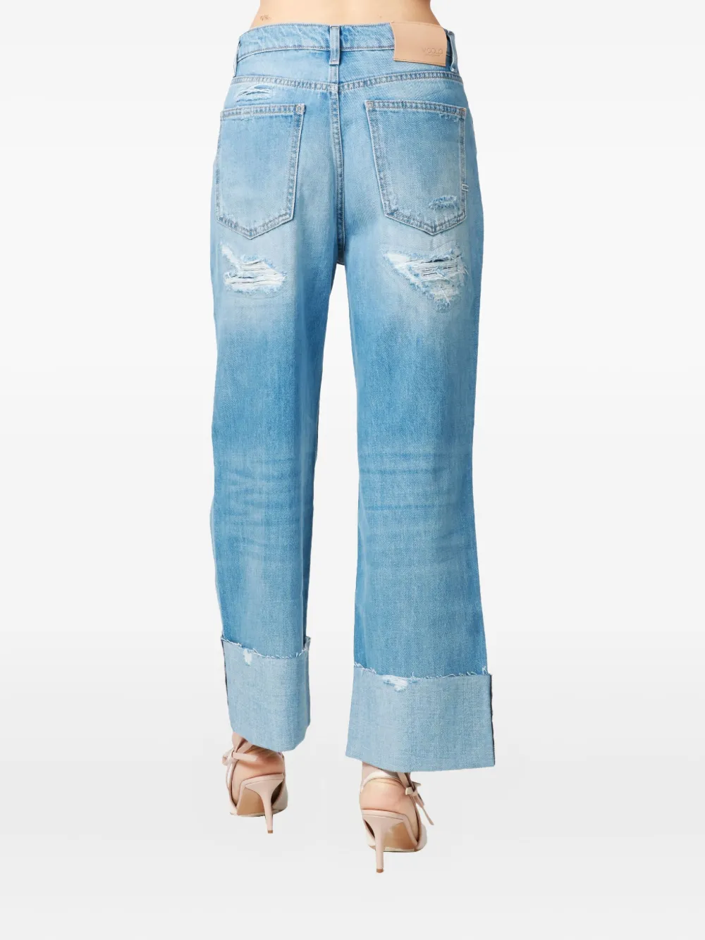 VICOLO distressed straight-leg jeans - Blauw