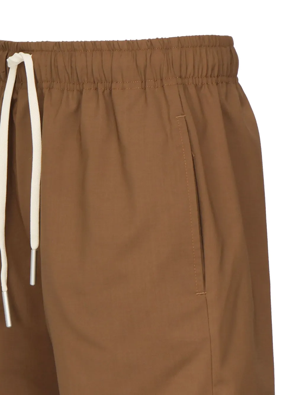 Giuliano Galiano Trainingsshorts met elastische trekkoordtaille Bruin