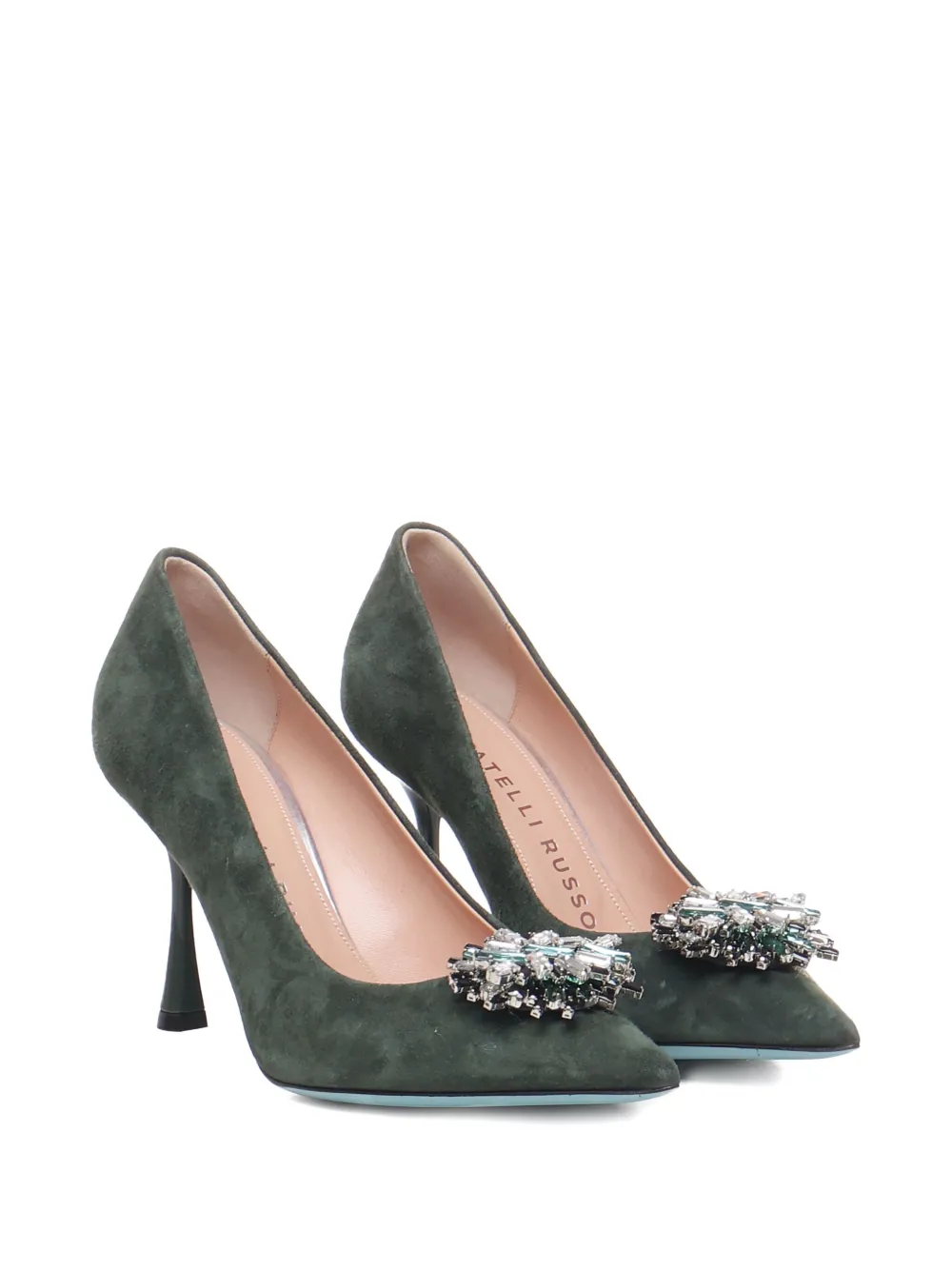 Fratelli Russo crystal-embellished suede pumps | Heeled Pumps | Image 2