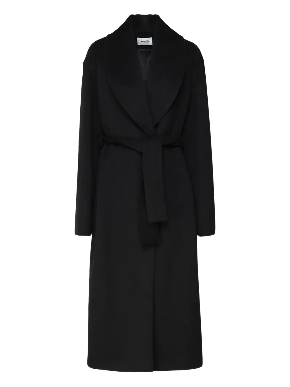 MARIUCCIA MILANO belted lapel collar coat | Black | Image 1