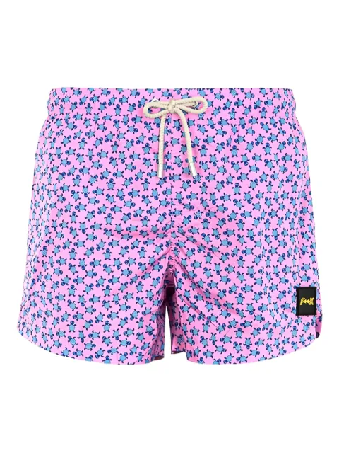 f**k woman turtle-print swim shorts