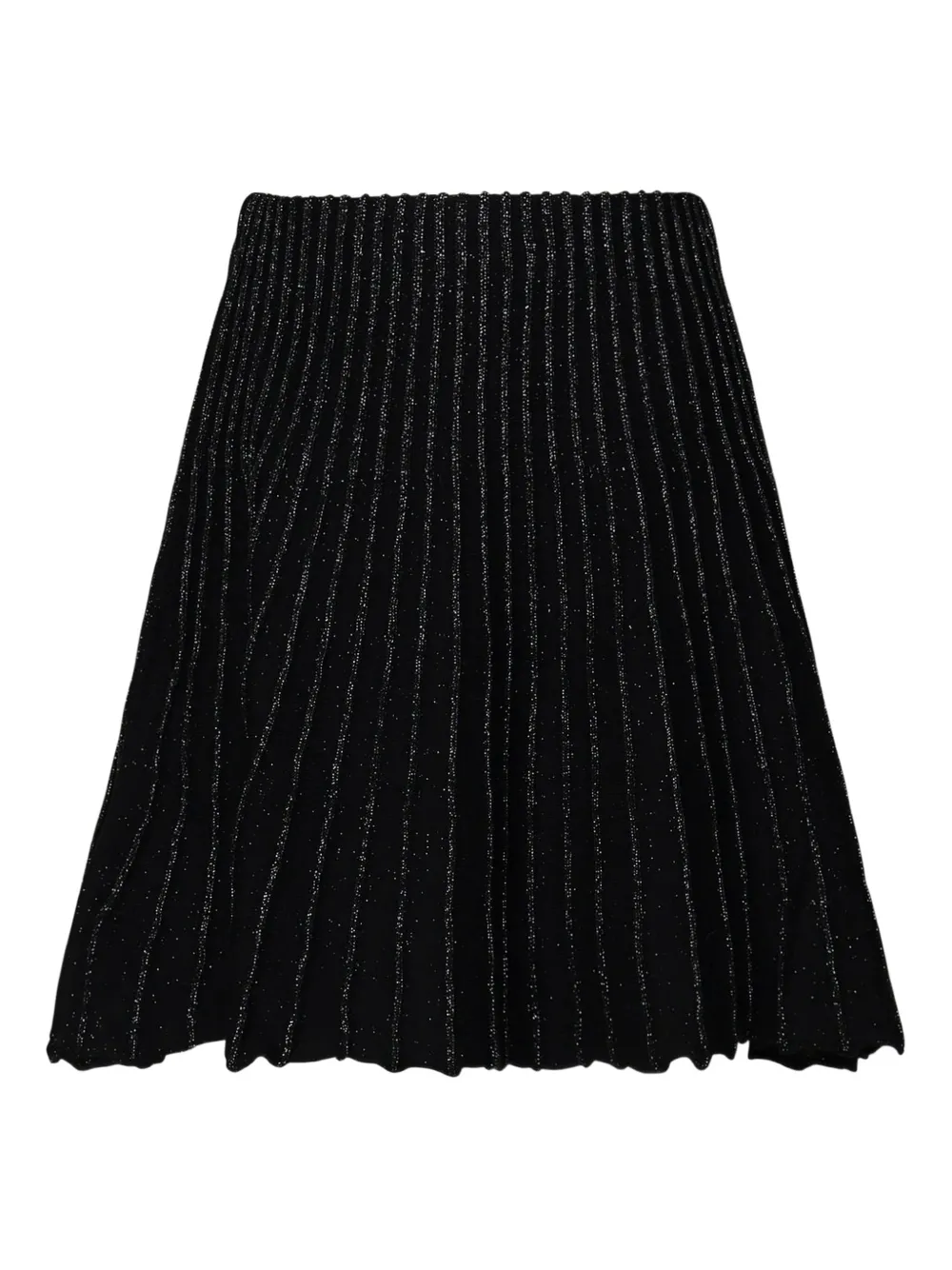 Akep logo-plaque pleated midi skirt Groen