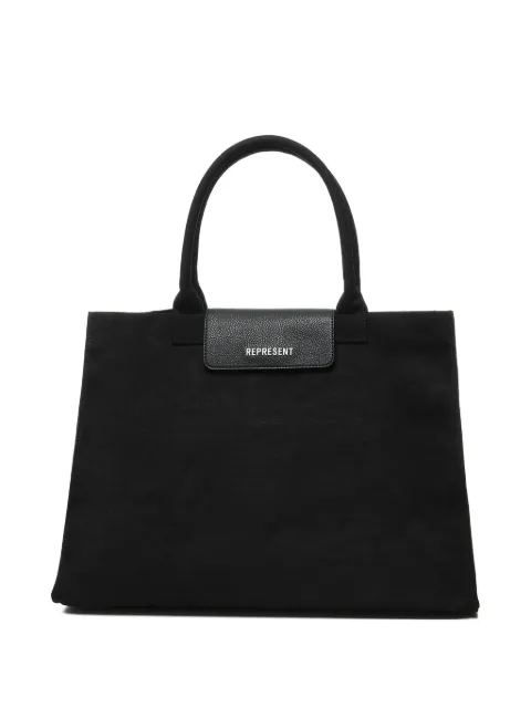 Represent logo-detail canvas tote bag