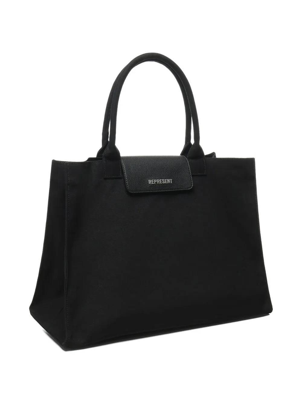 Represent Canvas shopper met logodetail Zwart
