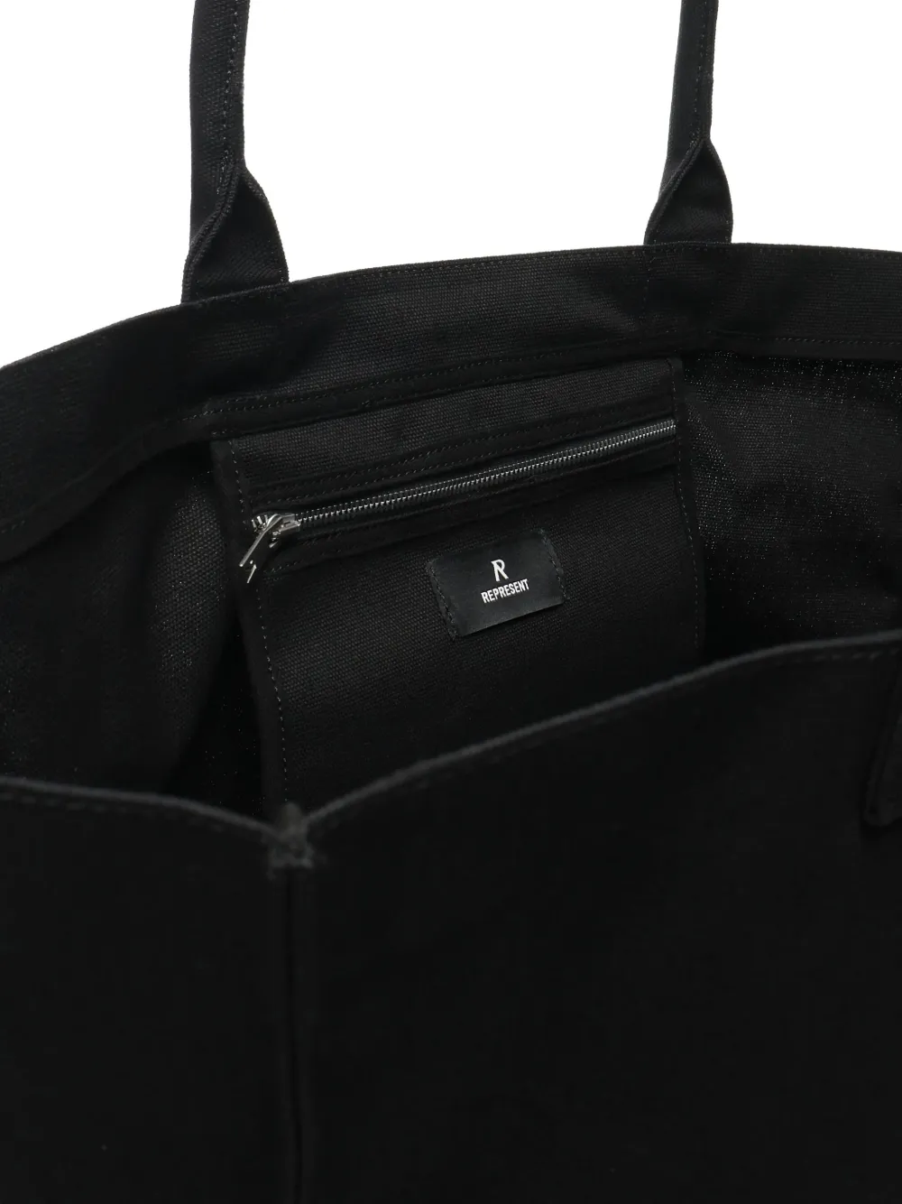 Represent Canvas shopper met logodetail Zwart