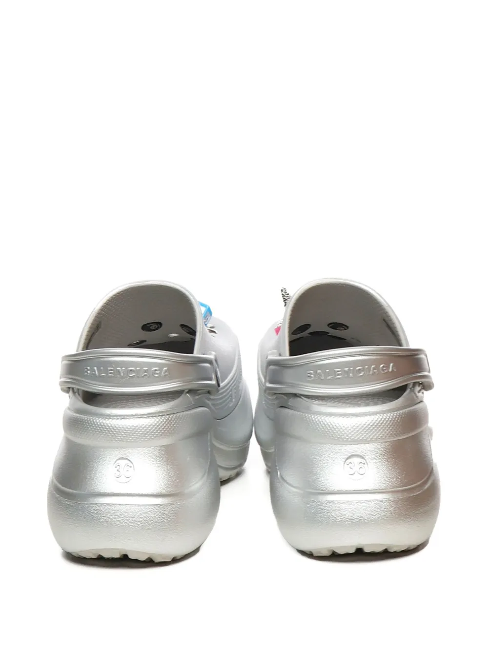 Balenciaga x Crocs platform embellished mules Zilver