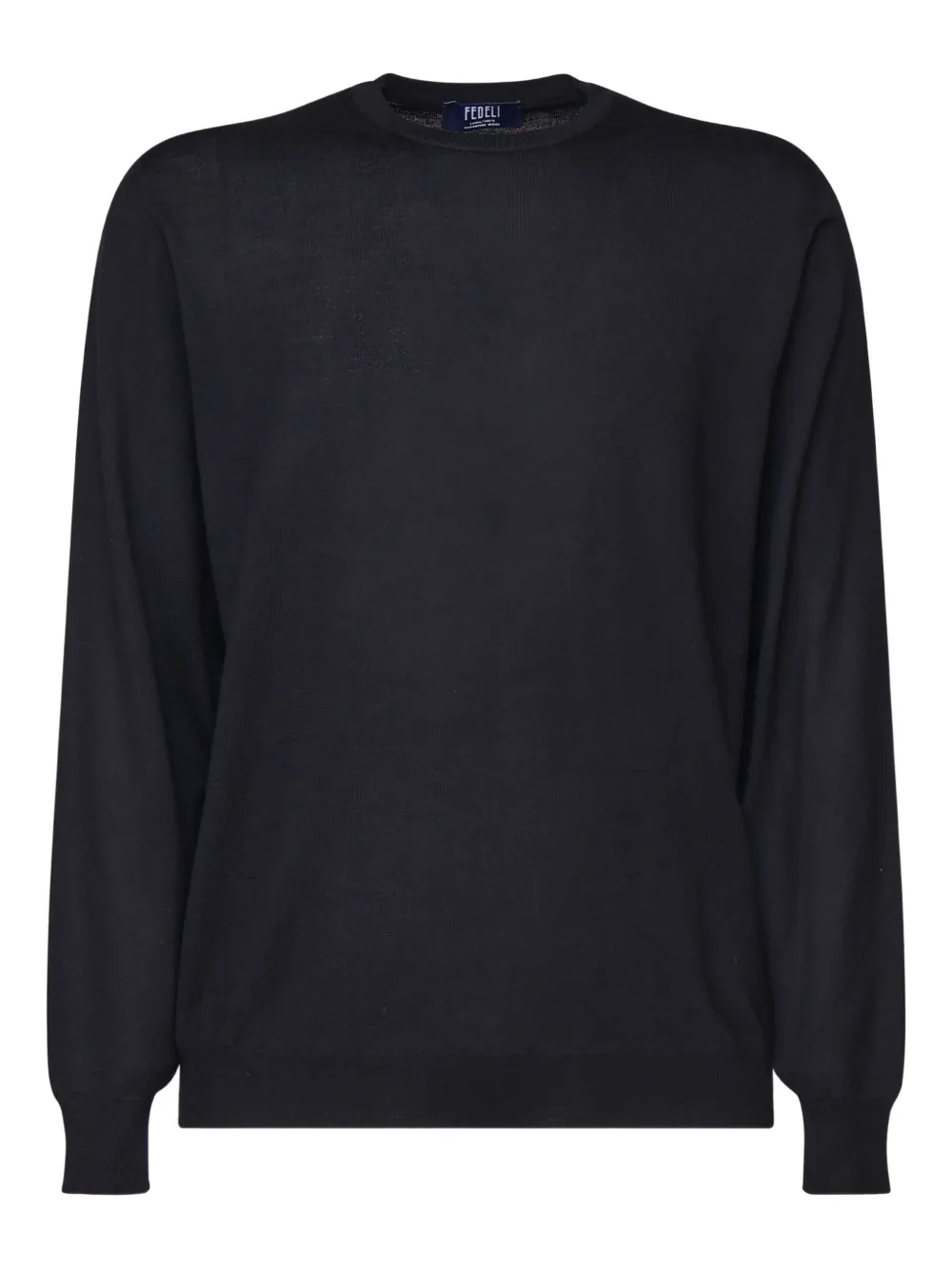 Fedeli round-neck ribbed-cuff sweater Zwart