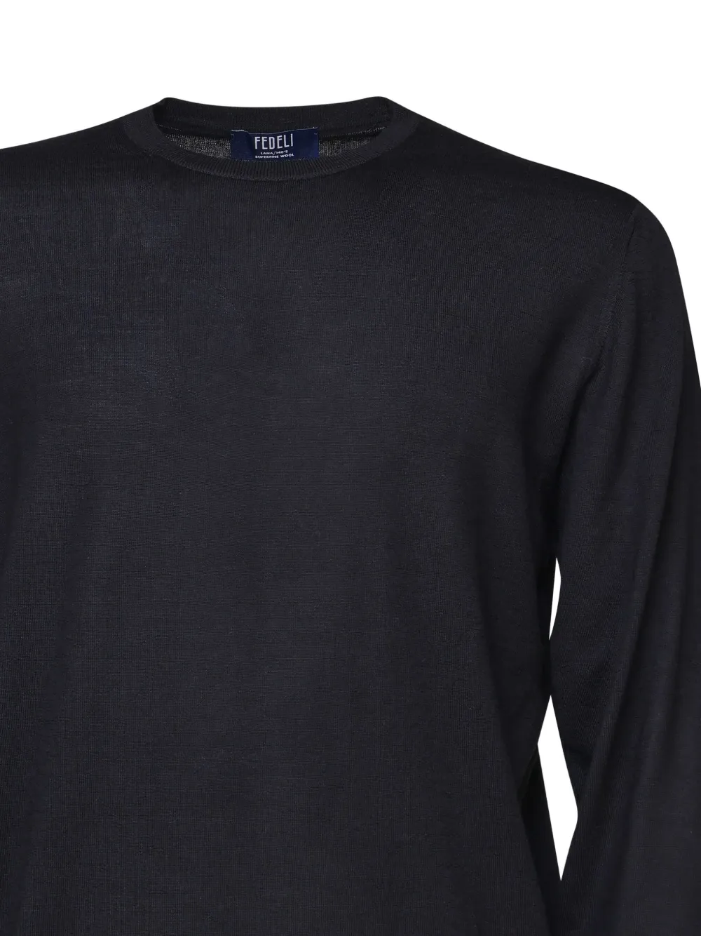 Fedeli round-neck ribbed-cuff sweater Zwart