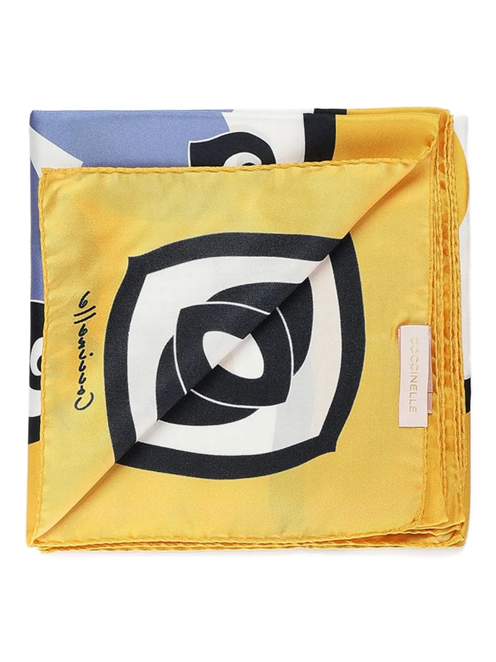 Coccinelle Azulejos silk scarf Geel