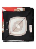 Coccinelle geometric-print silk scarf - Black