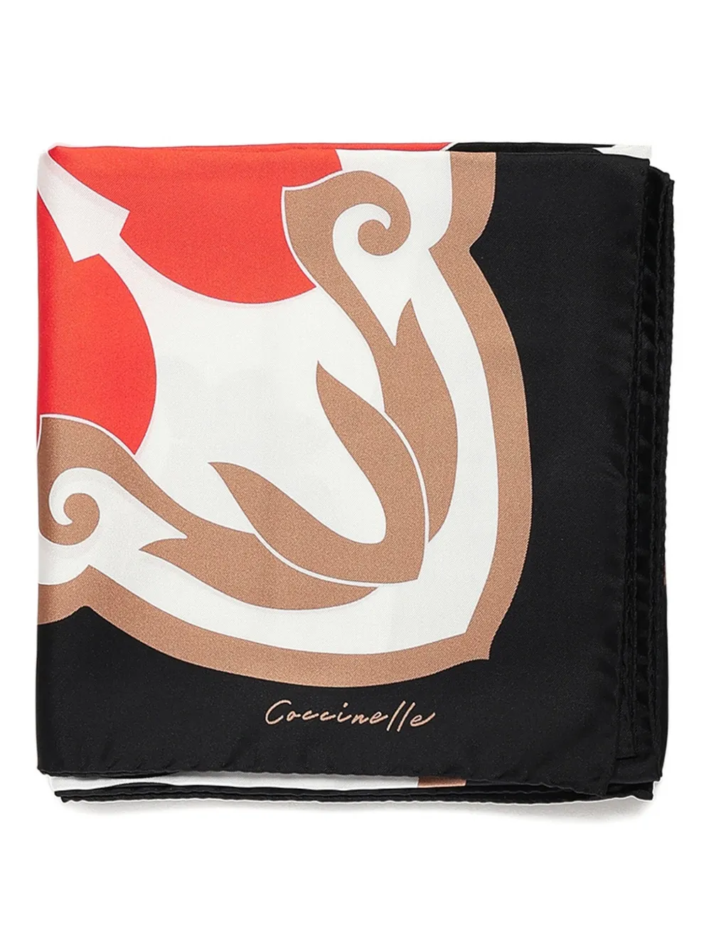 Coccinelle geometric-print silk scarf Zwart