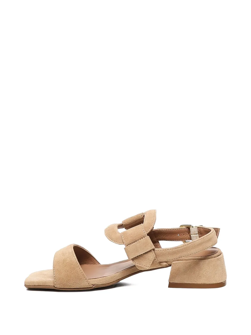 Carmens Sally buckled block-heel sandals Brown