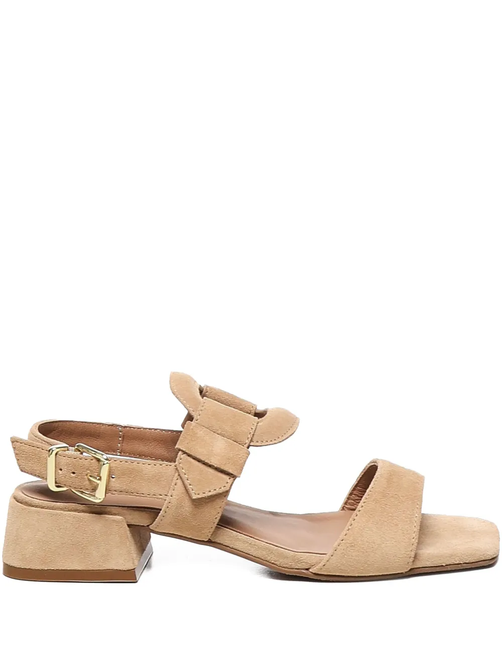 Carmens Sally buckled block-heel sandals Brown