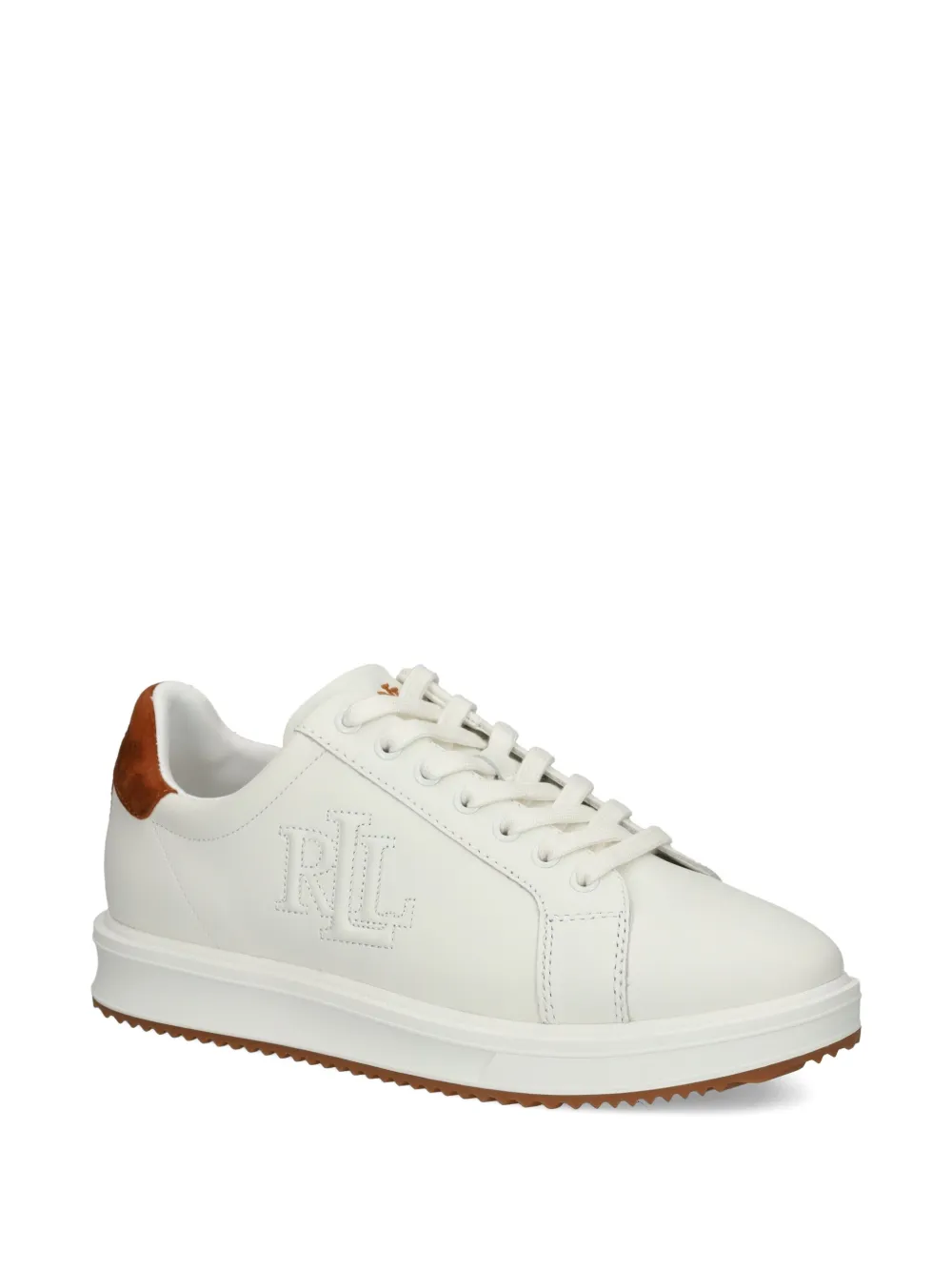Lauren Ralph Lauren logo-embroidered leather sneakers White