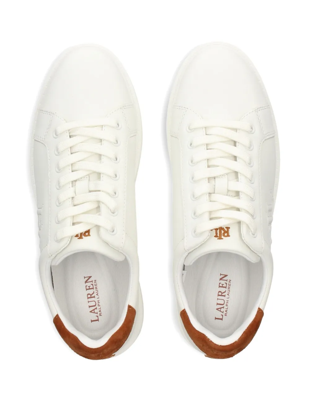 Lauren Ralph Lauren logo-embroidered leather sneakers White