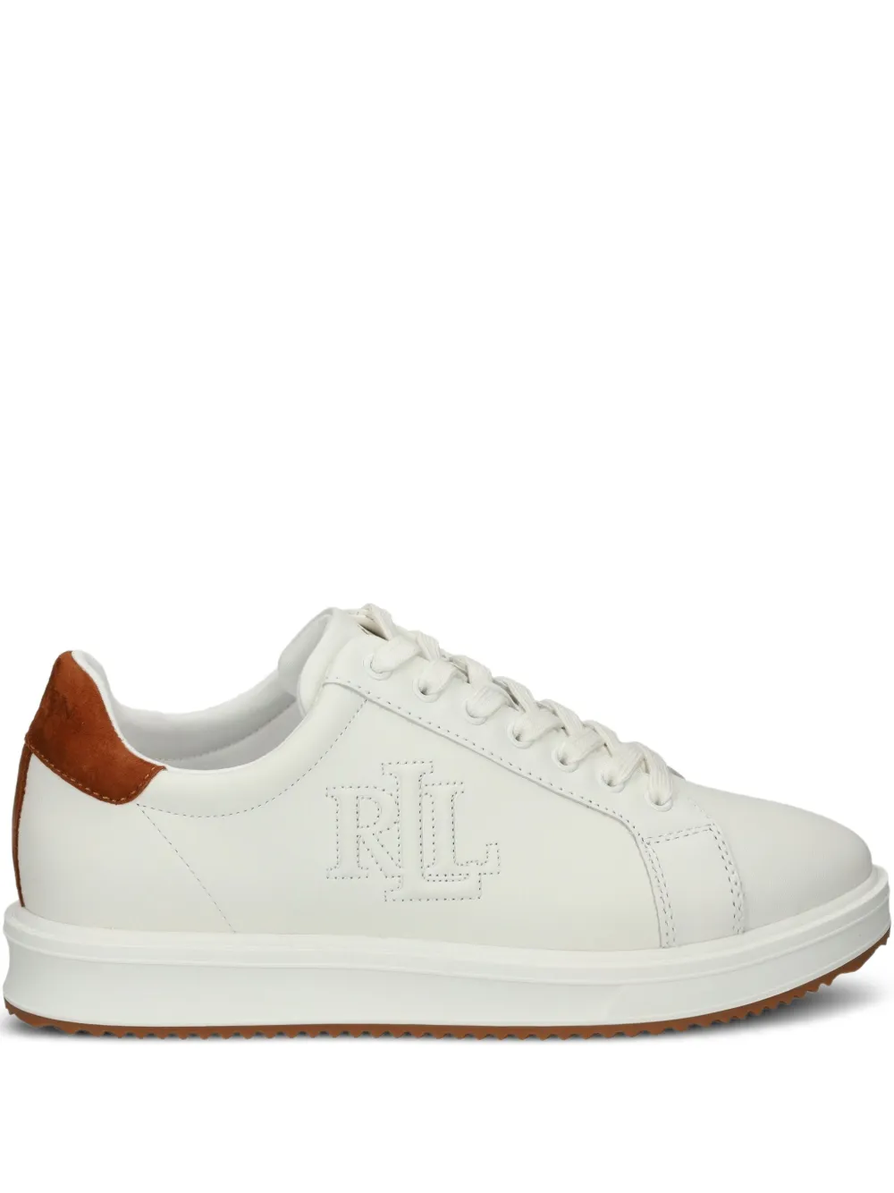 Lauren Ralph Lauren logo-embroidered leather sneakers White