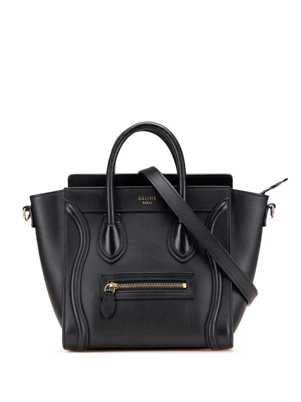 Céline Pre-Owned 2015 Nano Leather Luggage Tote satchel - ブラック Céline Pre-Owned 2015 Nano Leather Luggage Tote satchel - ブラック