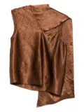 HERSKIND asymmetric draped top - Brown